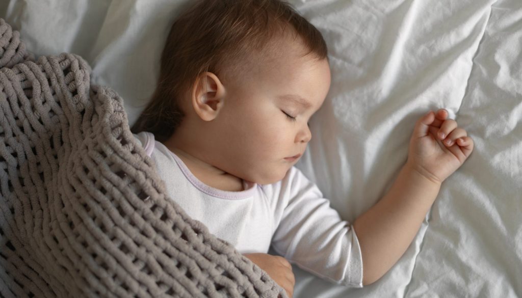 Sleeping,Child,In,Bed,,Little,Sweet,Baby,Sleeps,On,A
